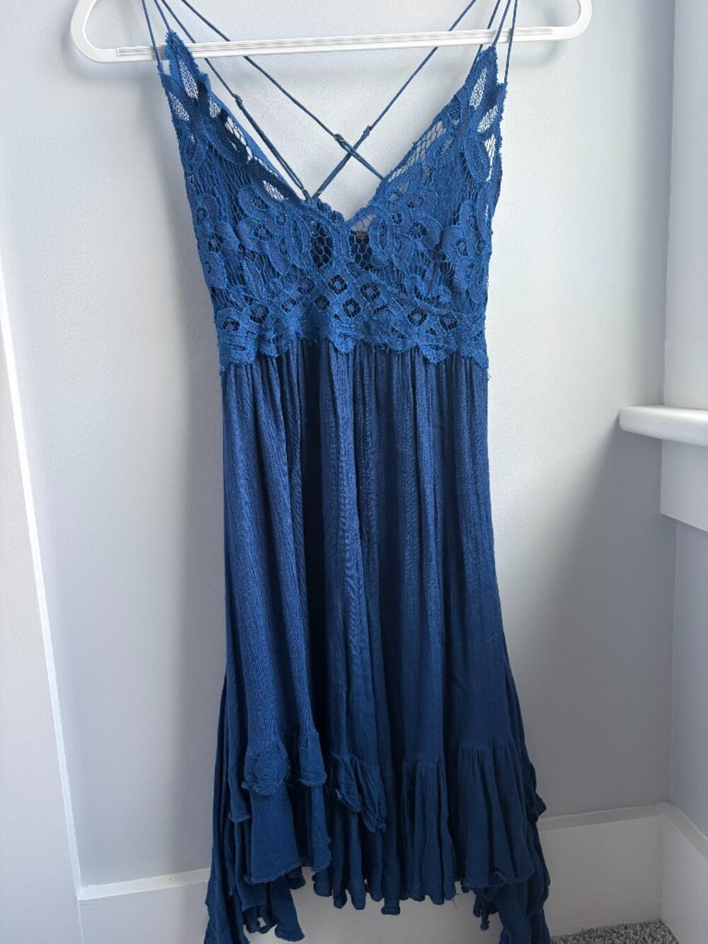Free People Blue Adella Mini Dress